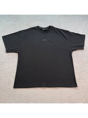 DFYNE Black Oversized Heavyweight Gym T-Shirt XL Minimalist Athletic Cotton 3242